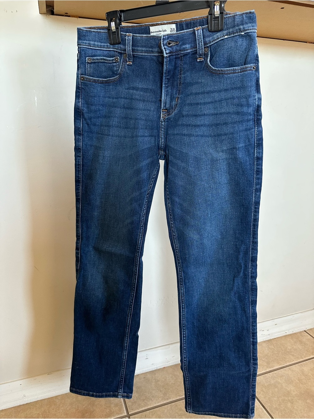 abercrombie kids boys Straight Jeans - Blue Wash